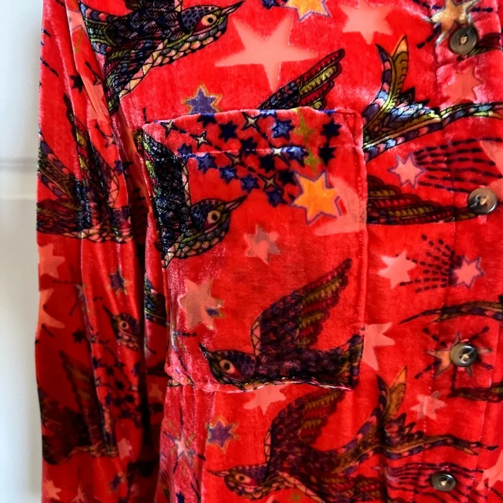 NWOT Maeve Anthropologie Dark Orange Velvet Top 6 - Picture 6 of 13